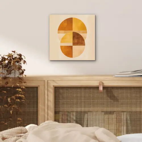 Cirkels - Geel - Minimalistisch aluminium wit klein -sfeer3