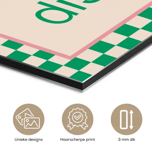 Quote - Groen - Geblokt - Keuken aluminium wit klein -closeup_NL
