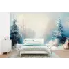 Bos - Winter - Natuur - Abstract - Sneeuw fotobehang vinyl groot -bed