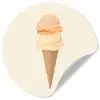 Minimalistisch - Schepijs - Hoorntje - Beige Wandcirkel behangsticker klein -3d
