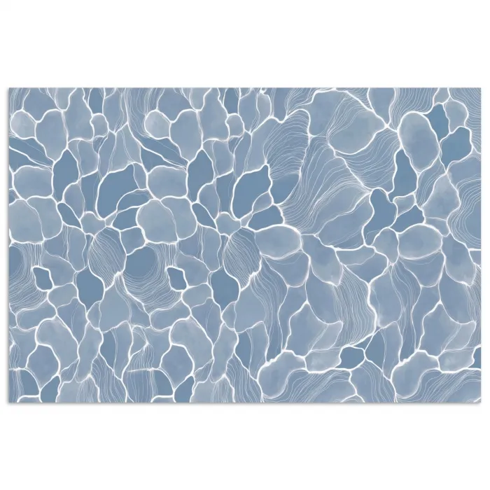 Abstract - Blauw - Bladeren poster papier klein -3d