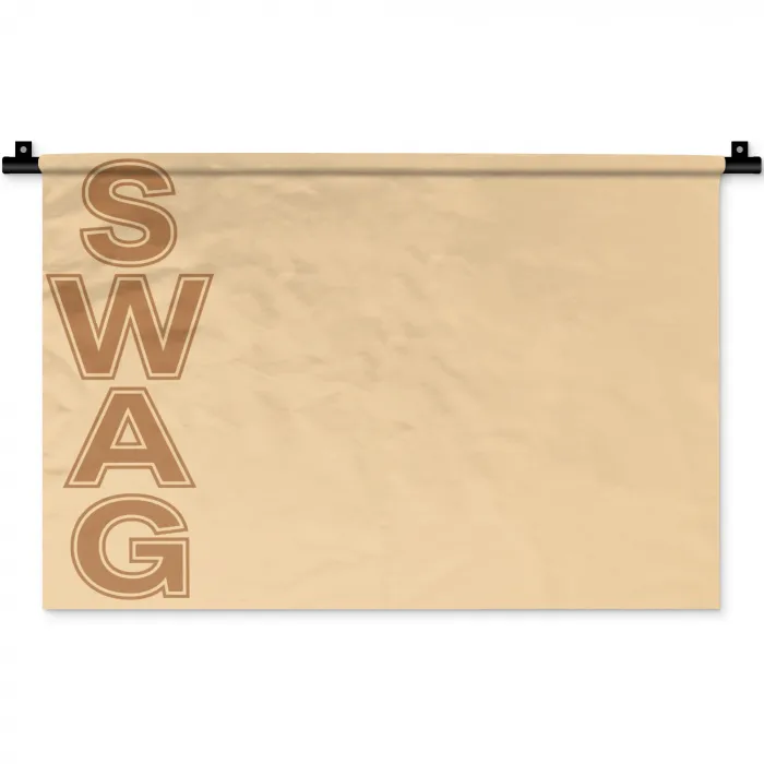 Swag - Bruin - Beige Wandkleed katoen klein -zz3d