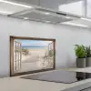 Doorkijk - Strand - Duinen - Pad - Landschap keuken achterwand spatscherm klein -3d_schuin