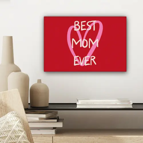 Moeder - Quote - Hartje - Rood canvas 2cm klein -sfeer6