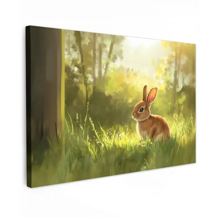 Konijn - Zonlicht - Bos canvas 2cm klein -z3d