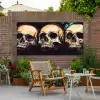 Schedels - Graffiti - Neon Tuinposter op houten frame 2 cm dik xxl -sfeer3