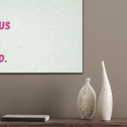 Focus on the good - Beige - Roze PET vilt klein -sfeer6_closeup