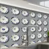 Borden - Bloemen - Blauw - Wit keuken achterwand 2 middel 865 -zzzz3d_schuin