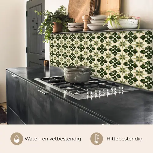 Patroon - Tegel - Groen keuken achterwand 2 middel 871 -usp_NL
