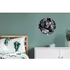 Springen - Paard - Zwart - Wit Wandcirkel aluminium klein -slaapkamer