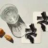 Strepen - Zwart - Abstract onderzetter kurk middel -sfeer4