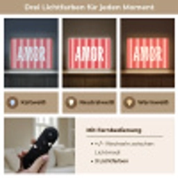 Amor - Strepen - Rood - Roze Light Box met batterij (Wandlamp) middel -USP_lichtkleurDE