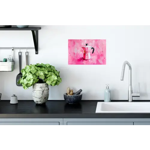 Roze - Verf - Coffee Muursticker klein -keuken