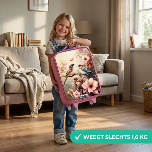 Vogels met roze bloemen Kinderkoffer - Roze klein -sfeer2_NL
