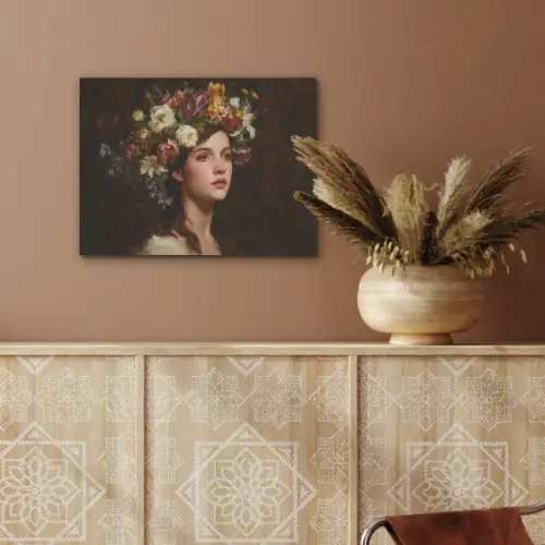 Portret - Vrouw - Bloemen PET vilt klein -sfeer4