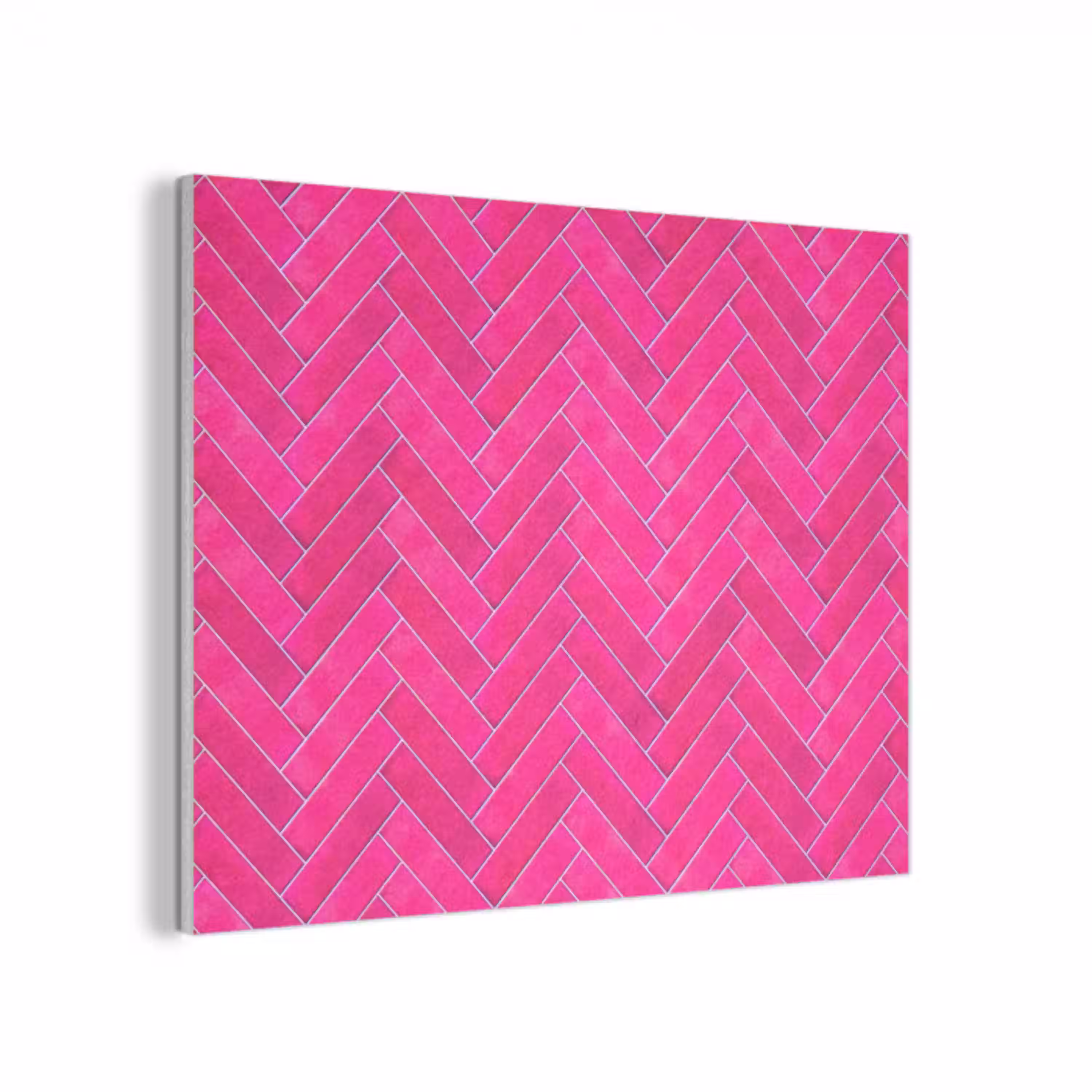 Visgraat - Wandtegel - Fuchsia - Roze PET vilt klein 837 -3d