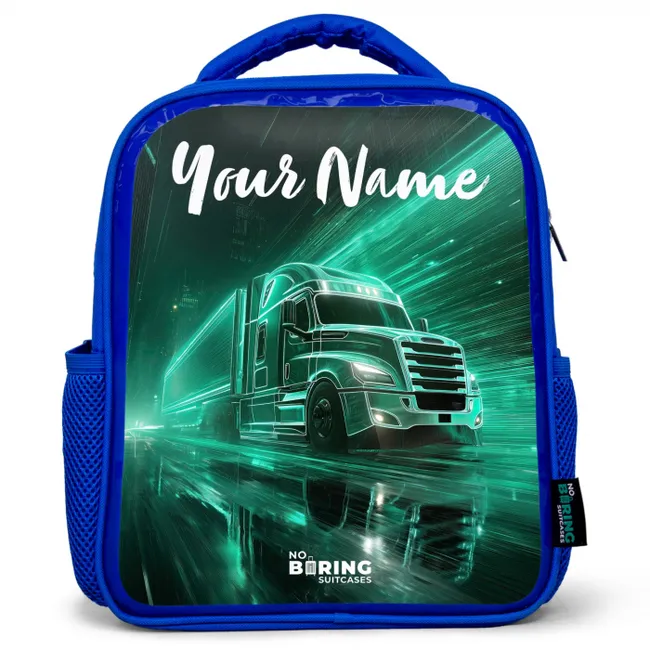 Kids' Backpacks with name Blue -. Truck - City - Green - Neon