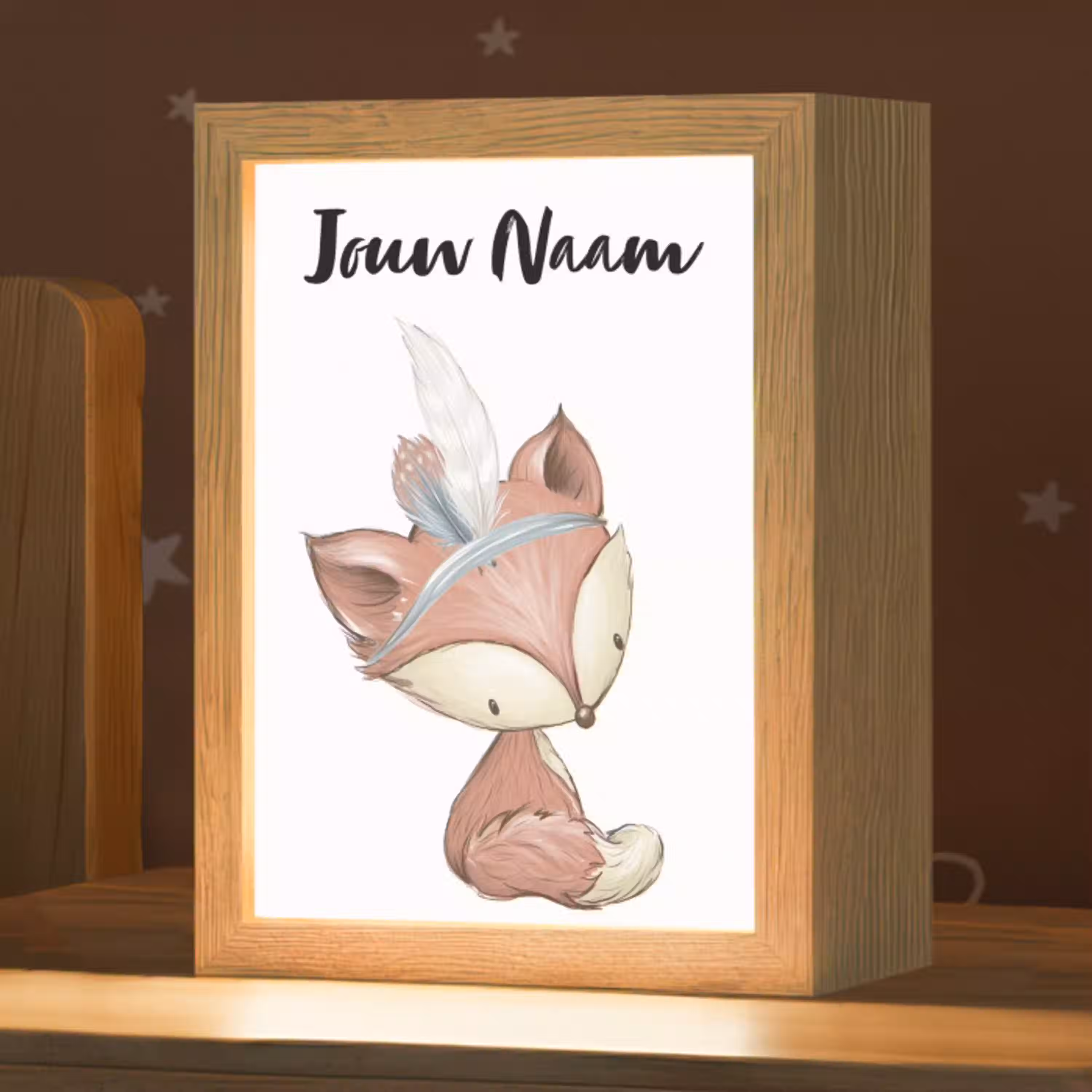 Vos - Dier - Bosdieren Light Box met kabel (Kinderlampje) klein -zzz_3d_website