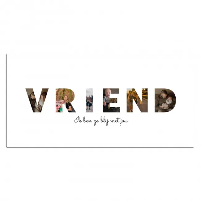 Gepersonaliseerde bureau onderlegger - Vriend - Lettercollage
