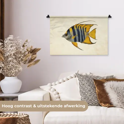 Vis - Sierlijk - Vinnen - Illustratie Wandkleed katoen klein -sfeer1