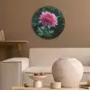 Blad - Chrysant - Roze - Schaduw Akoestische PET Vilt - Rond klein -sfeer1
