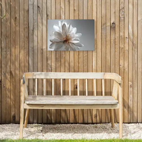 Bloem - Wit - Neutraal Tuinposter op houten frame 2 cm dik klein -sfeer4
