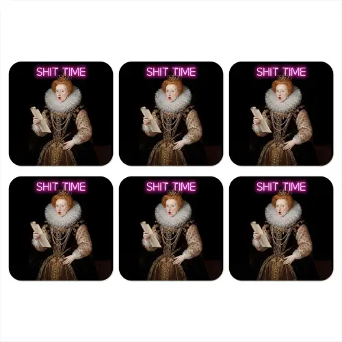 Portret - Humor - Neon onderzetter kurk middel -3d