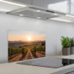 Wijngaard - Zonsondergang - Landschap keuken achterwand spatscherm klein -3d_schuin