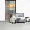 Doorkijk - Strand - Pad - Zonsondergang fotobehang vinyl groot -slaapkamer