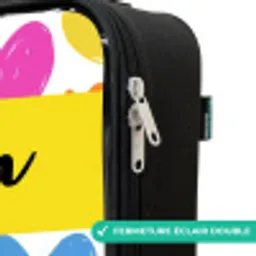 Hartjes - Patroon - Kleurrijk Kinderkoffer - Zwart klein -rits_FR
