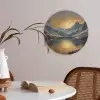 Berglandschap met Gouden Zonsondergang Akoestische PET Vilt - Rond klein -sfeer3