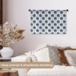 Symmetrisch - Palm - Blauw Wandkleed katoen klein 269 -sfeer1