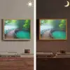 Brug - Water - Rivier - Bos Light Box met batterij (Wandlamp) middel -sfeer3