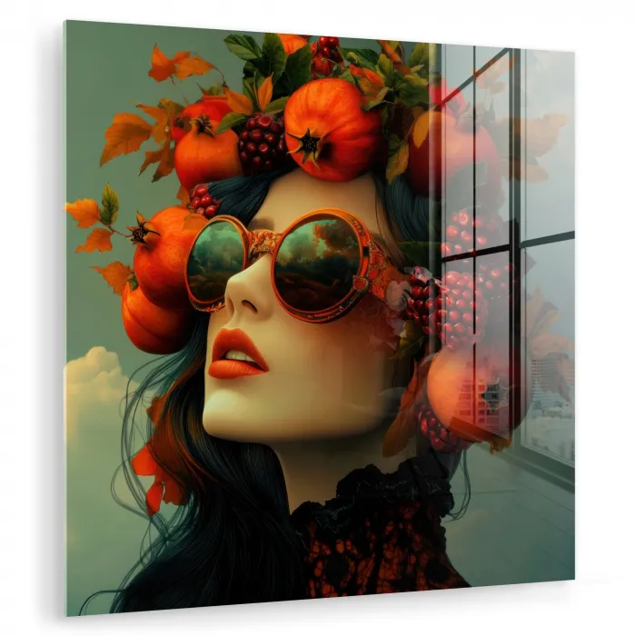 Vrouw - Granaatappel - Herfst - Zonnebril plexiglas 5mm klein -zzzproduct_nieuw
