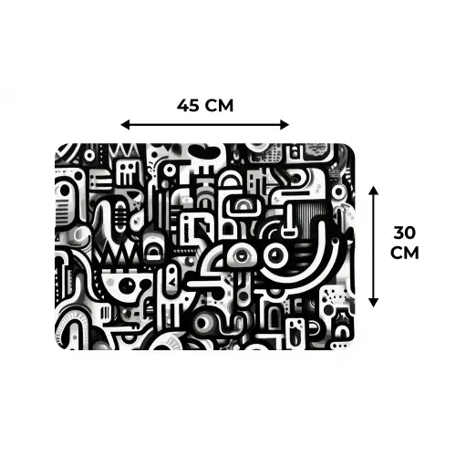 Symbolen - Abstract - Grafisch - Zwart Placemat vinyl groot -specs