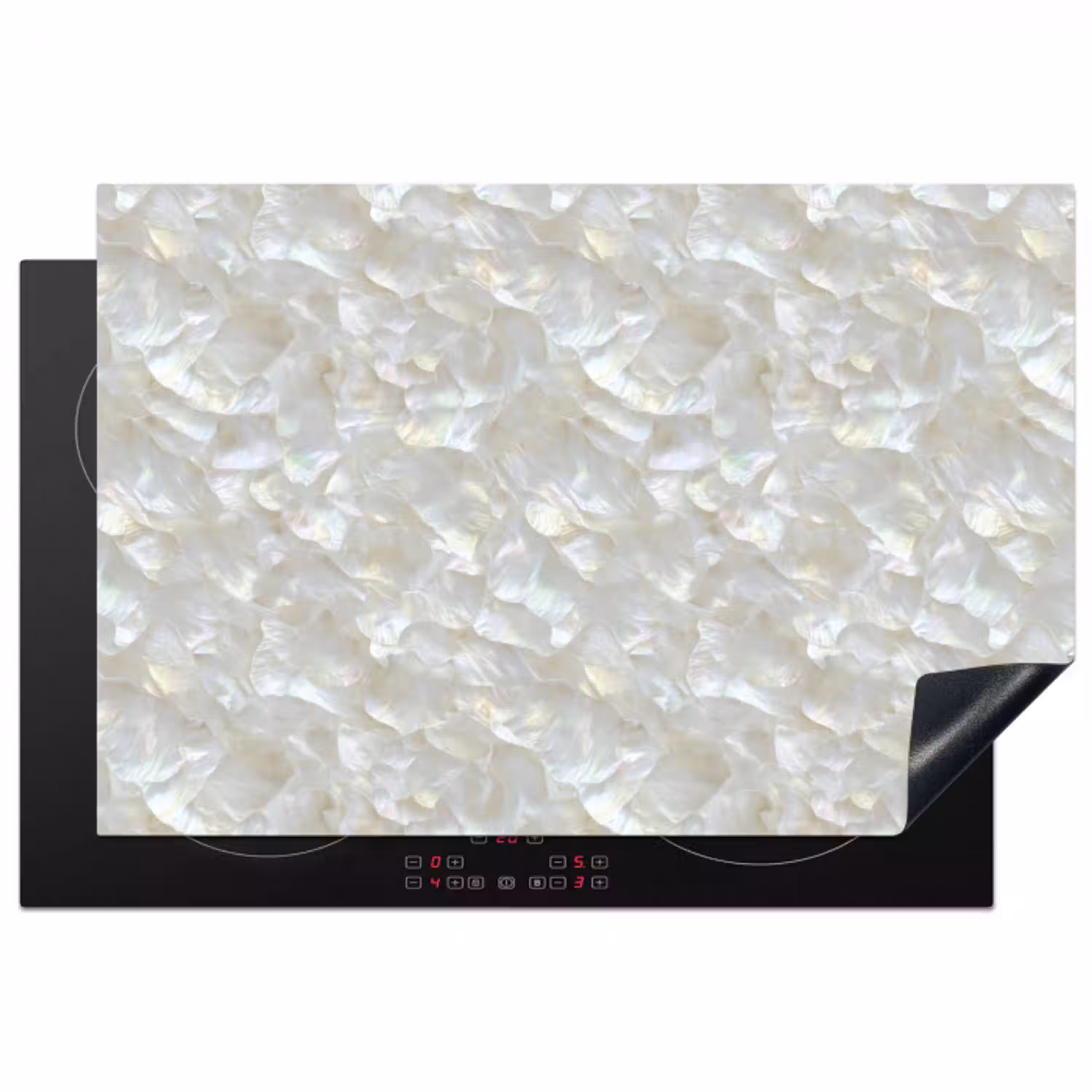 Parelmoerglans - Wit - Schelp Inductie beschermer vinyl 3mm klein 276 -3d