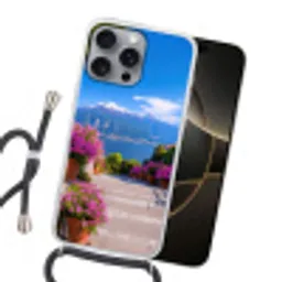 Lake Como - Italië - Landschap Hoesje iPhone 16 Pro Max met koord klein -sfeer1