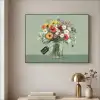 Bloemen - Vaas - Kaartje Textielframe zwart klein -sfeer2