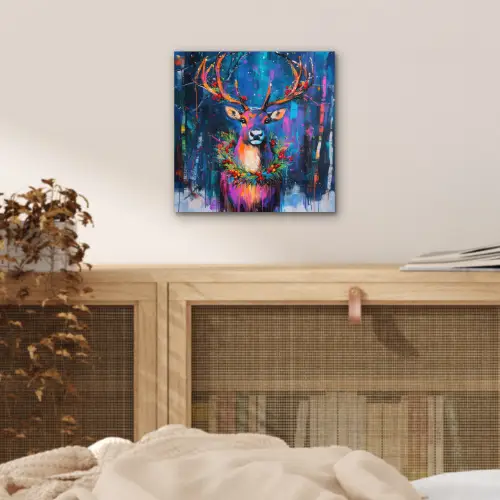 Rendier - Krans - Sprookjesachtig - Blauw aluminium wit klein -sfeer3