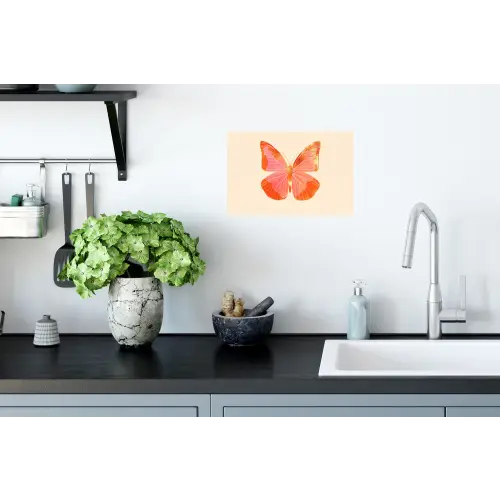 Vlinder - Minimalistisch - Roze Muursticker klein -keuken