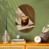 Glas - Ijskoffie - Schaduw - Bruin Wandcirkel Ovaal Forex klein -sfeer2