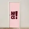 Nice - Uitroepteken - Roze deurposter klein -3d_beige