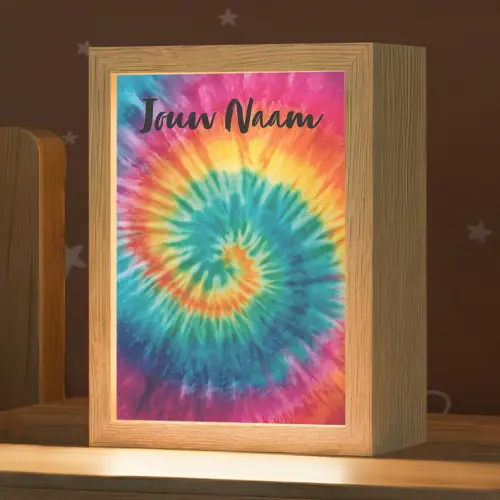 Tie Dye - Regenboogtinten - Klassiek Light Box met kabel (Kinderlampje) klein -zzz_3d_website