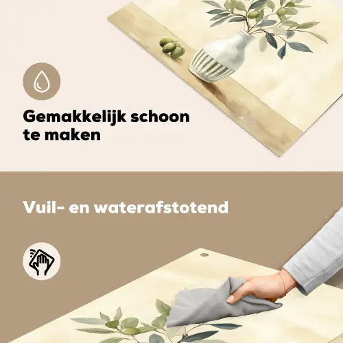 Vaas - Keramiek - Olijftakken Inductie beschemer met haakjes klein -ky-schoon-nl
