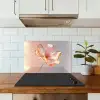 Glazen - Bloem - Roze keuken achterwand spatscherm klein -sfeer2