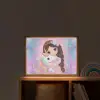 Meisje - Eenhoorn - Glitter Light Box met batterij (Wandlamp kind) middel -sfeer1_kind