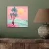 Palmbomen - Golven - Zee aluminium wit klein -sfeer2
