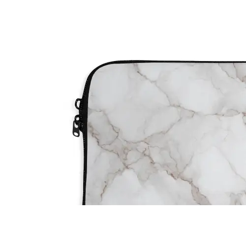 Wit - Marmer - Bruin laptophoes neopreen klein 279 -detail