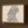 Lijnen - Abstract - Golvend - Zwart Light Box met batterij (Wandlamp) middel -z3d_website