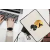 Zwarte kolibrie - Bloem - Gouden cirkel laptophoes neopreen klein -bureau